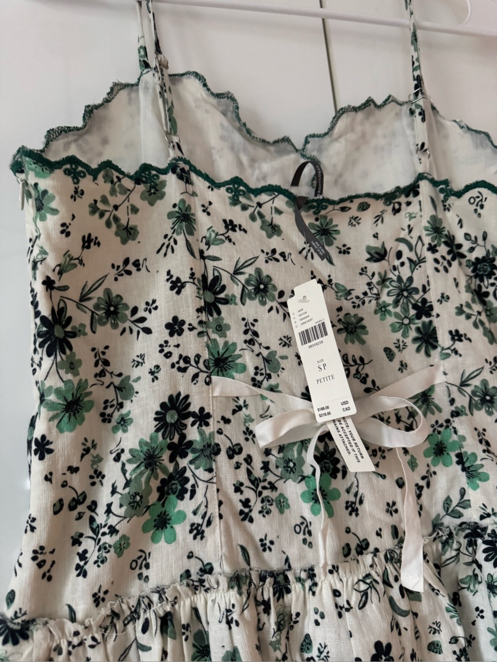 NWT Size SP- Anthropologie Linen Cotton Drop Waist Midi Dress (NWT US$ 188)